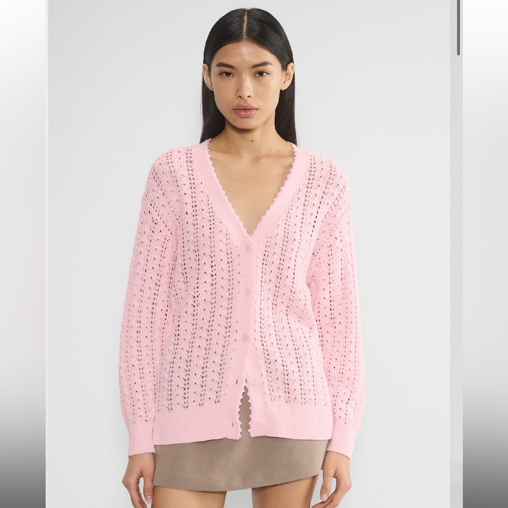 Artizia Wilfred‎ Reverence Cardigan Villa Pink crochet Knit Size XXS